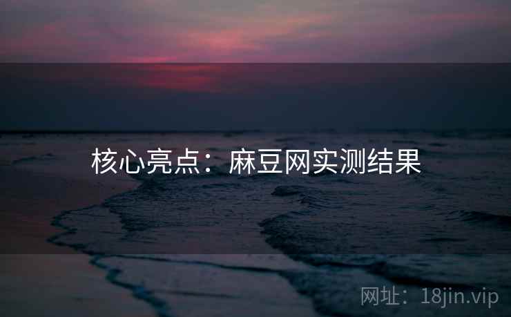 核心亮点：麻豆网实测结果