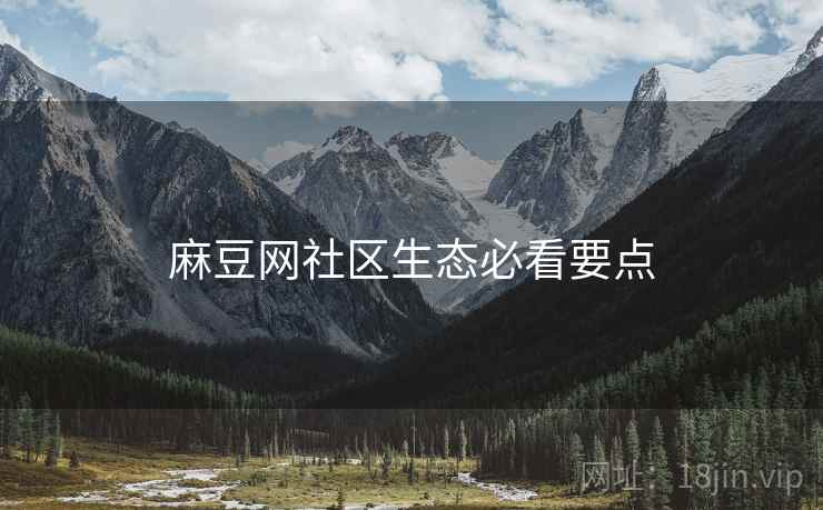 麻豆网社区生态必看要点